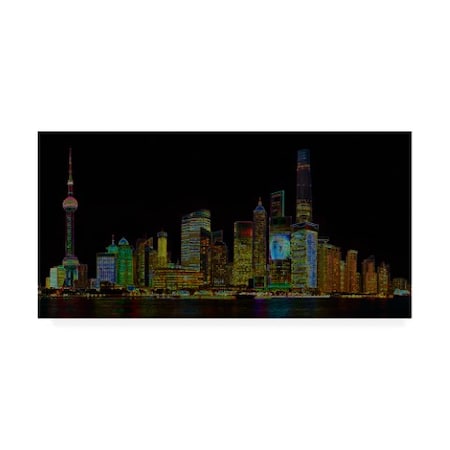 Ellicia Amando 'Shanghai Glowing' Canvas Art,16x32